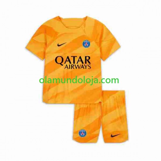 Camisola Paris Saint-Germain Guarda-redes Criança Equipamento Segundo 2023-2024 Manga Curta